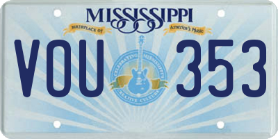 MS license plate VOU353