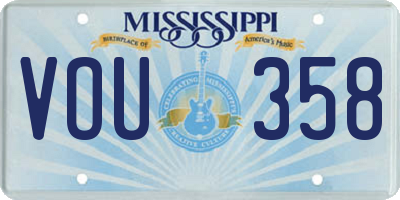 MS license plate VOU358