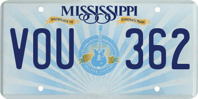 MS license plate VOU362