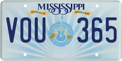 MS license plate VOU365