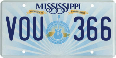 MS license plate VOU366