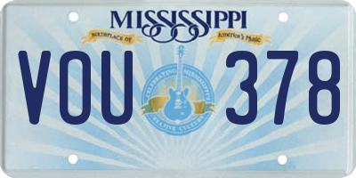 MS license plate VOU378