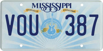 MS license plate VOU387