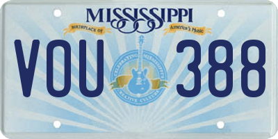 MS license plate VOU388