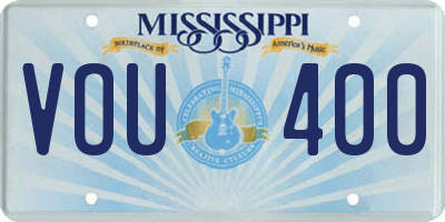 MS license plate VOU400