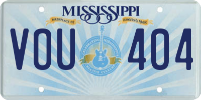 MS license plate VOU404