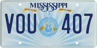 MS license plate VOU407