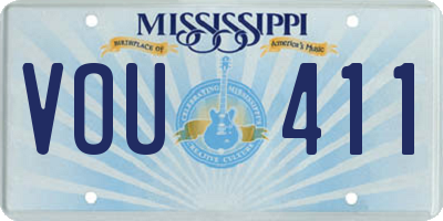 MS license plate VOU411