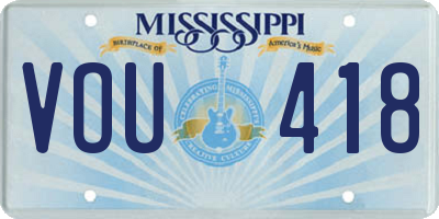 MS license plate VOU418