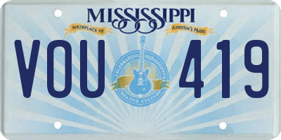 MS license plate VOU419