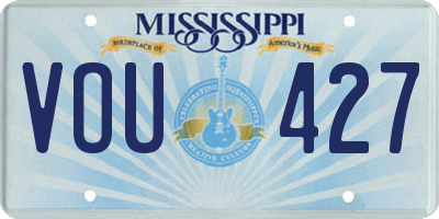 MS license plate VOU427