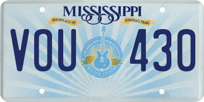 MS license plate VOU430