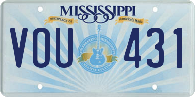 MS license plate VOU431
