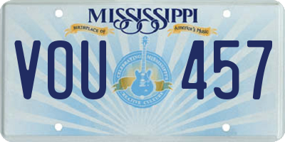 MS license plate VOU457