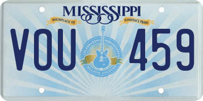 MS license plate VOU459