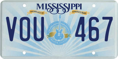 MS license plate VOU467