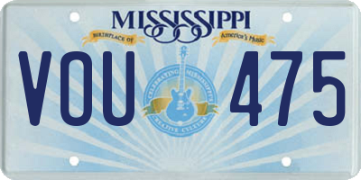 MS license plate VOU475