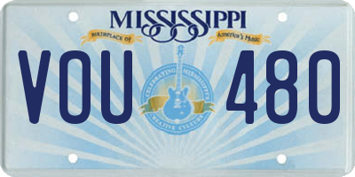 MS license plate VOU480