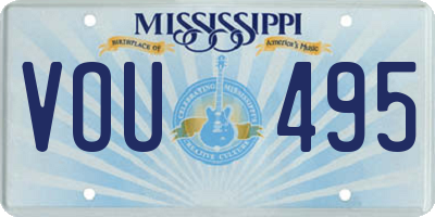MS license plate VOU495