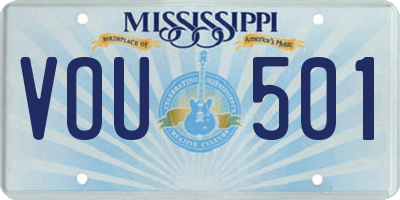 MS license plate VOU501