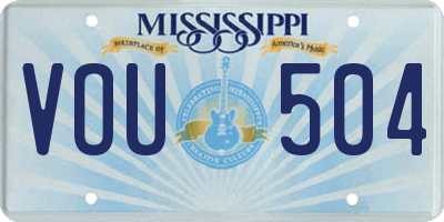 MS license plate VOU504