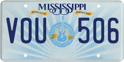 MS license plate VOU506