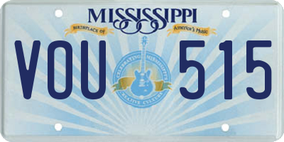 MS license plate VOU515