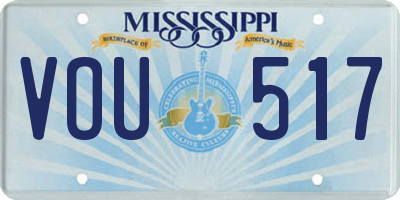 MS license plate VOU517