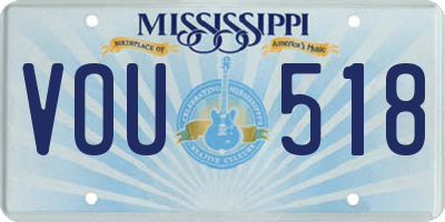 MS license plate VOU518