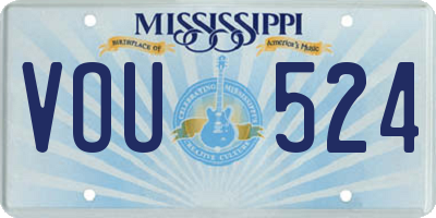 MS license plate VOU524