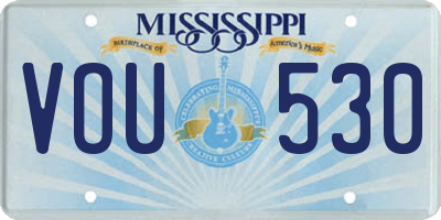MS license plate VOU530