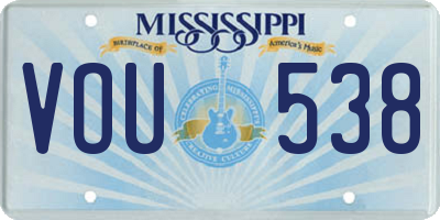 MS license plate VOU538