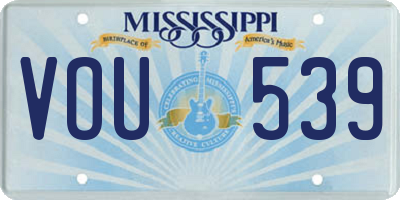 MS license plate VOU539
