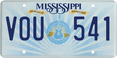 MS license plate VOU541