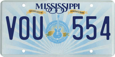 MS license plate VOU554