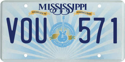 MS license plate VOU571