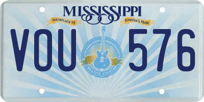 MS license plate VOU576