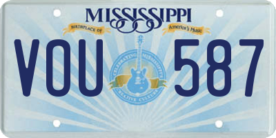 MS license plate VOU587
