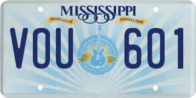 MS license plate VOU601