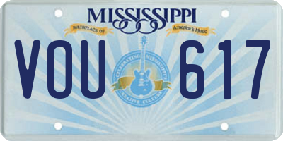 MS license plate VOU617