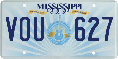 MS license plate VOU627