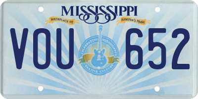 MS license plate VOU652