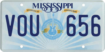 MS license plate VOU656