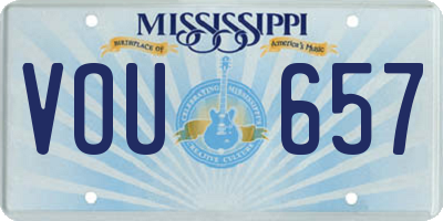 MS license plate VOU657