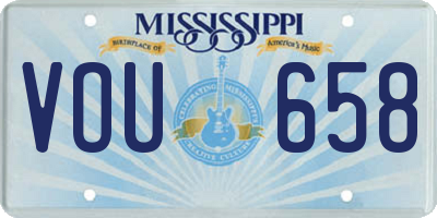 MS license plate VOU658