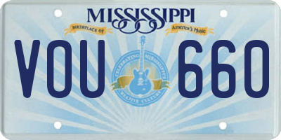 MS license plate VOU660