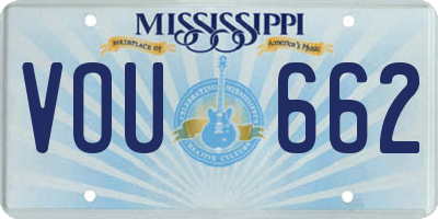 MS license plate VOU662