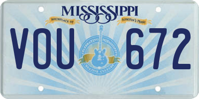 MS license plate VOU672