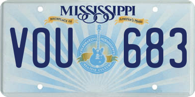 MS license plate VOU683