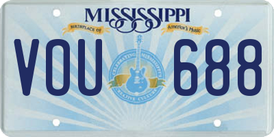 MS license plate VOU688